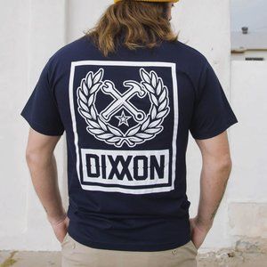 NWT Dixxon Flannel Co USA Made White Box Crest Navy Blue T-Shirt (Various Sizes)